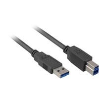 USB 3.2 Gen 1 Kabel, USB-A Stecker > USB-B Stecker schwarz, 1 Meter