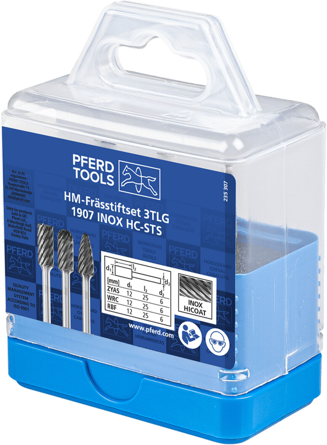 PFERD Tungsten carbide burrs 1907 INOX 3TLG HC-STS (21901908)