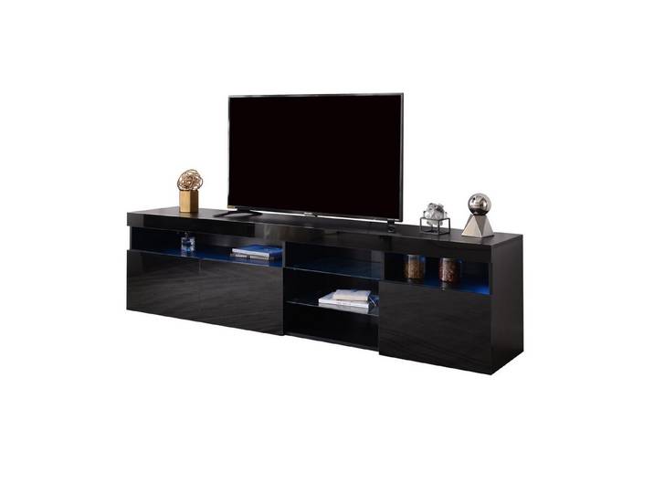 Merax Lowboard hochglanz mit LED-Beleuchtung inkl. Fernbedienung, TV-Lowboard aus Holz,TV Schrank,Fernsehtisch,Breite 180cm