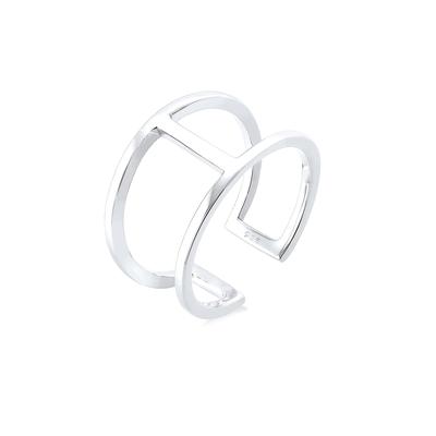 Silberring ELLI "Ring Silberring Offen Geo Trend 925 Silber", silber, Fingerringe, Damen, Silber 925 (Sterlingsilber), Silberring