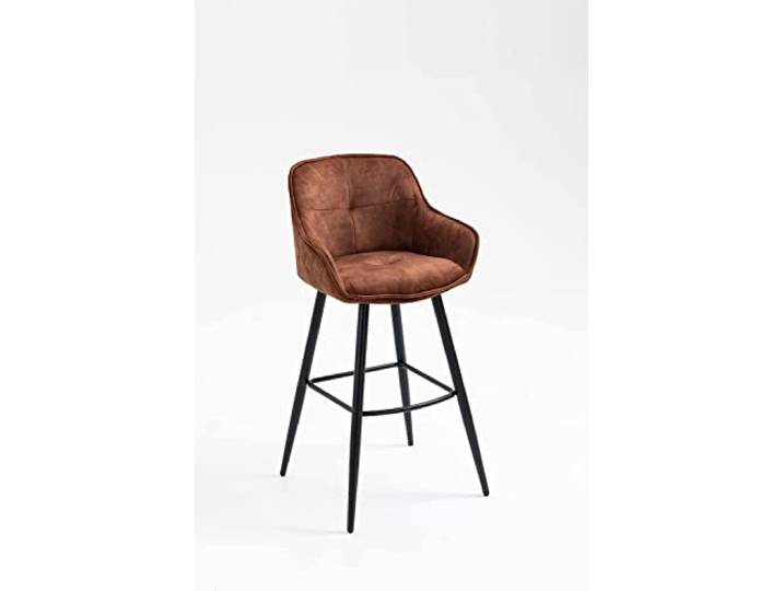Casa Vital Barstuhl Sherry, 2-er Set, 52,5x51x102 cm, gepolsterter Sitz, pulverbeschichteter Sockel mit Fußstütze (Braun)