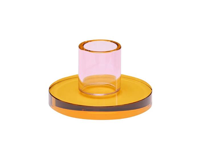 Hübsch Interior - Astra Kerzenhalter small, rosa / orange