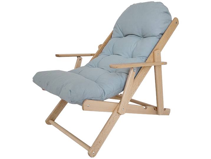 HOMCOM Fauteuil Salon Bois Pliable Inclinable Capitonné