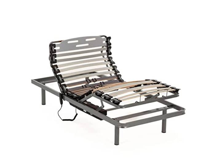 Nalui - Lattenrost für Bett 105 x 190 cm mit ProCare Füßen, 11 Latten aus Buchenholz von 10 cm und Struktur aus Stahl.