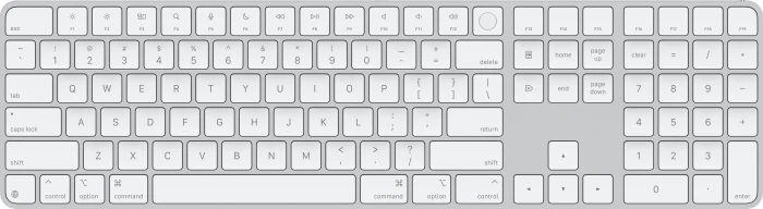Apple Magic Keyboard 2024 mit Touch ID, weiße Tasten - US