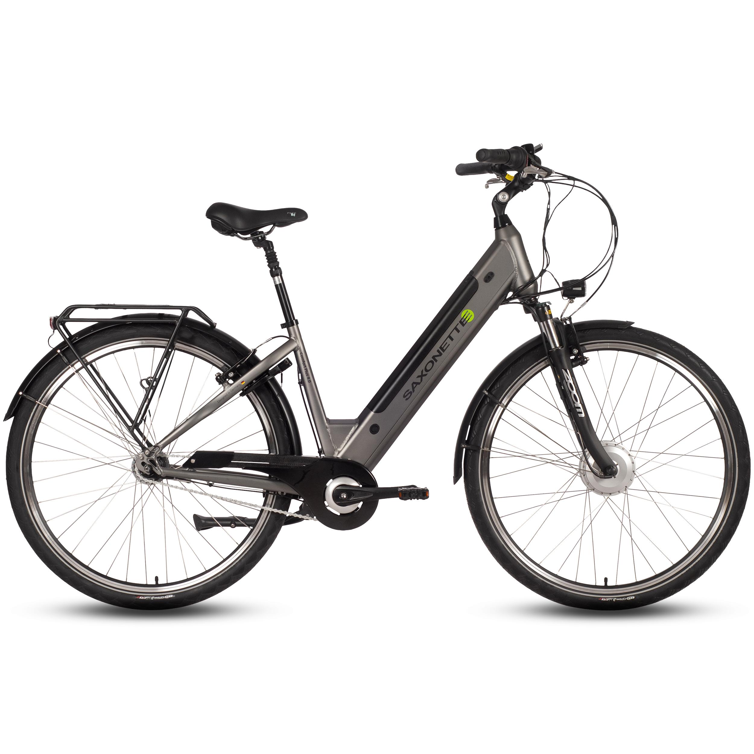 SAXONETTE Comfort Plus 4.0,Elektro , ebike , 418 Wh Intube-Akku große Reichweite für den Alltag, E-Bike, Elektrofahrrad (Rahmenhöhe 50, silber matt)