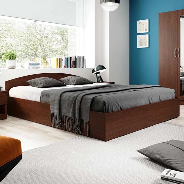 garneroarredamenti Letto contenitore 140x190cm alla francese moderno wengè Tropea