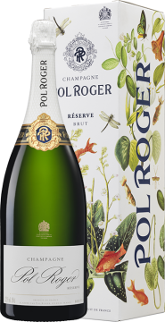 Champagne Pol Roger Magnum - Champagner Pol Roger - Brut Réserve - Mit Etui - 1.5L Champagne