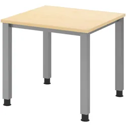 bümö manuell höhenverstellbarer Schreibtisch 80x80 cm in Ahorn - PC Tisch höhenverstellbar & klein, höhenverstellbarer Tisch Büro, kleiner