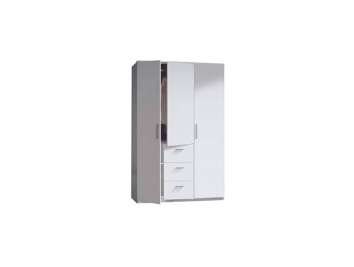 Armoire 2 portes 3 tiroirs 203x117x52 cm blanc
