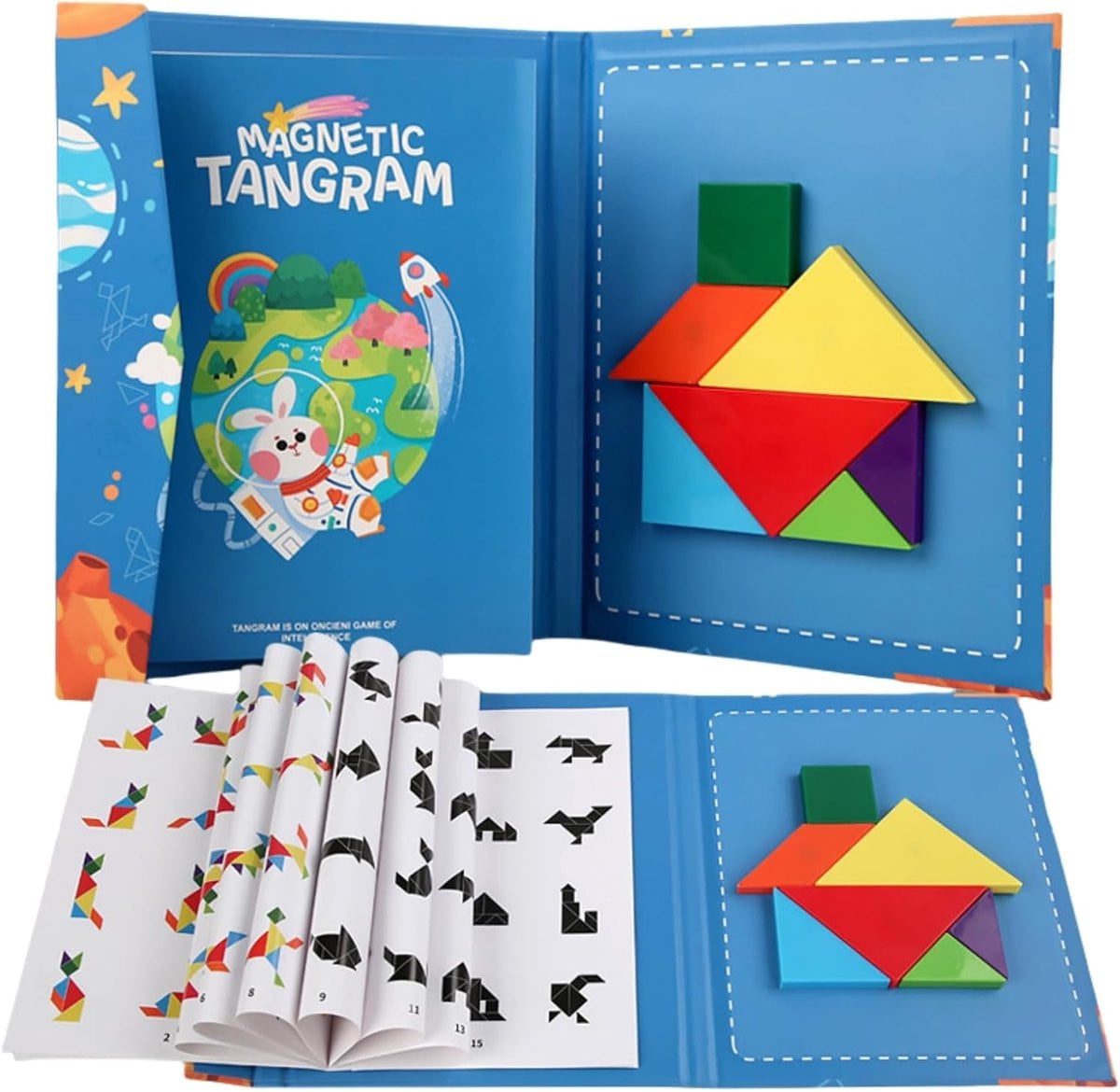 Tangram Magnetisch Houten Spel voor Kinderen - Educatief Puzzelspel met Geometrische Vormen