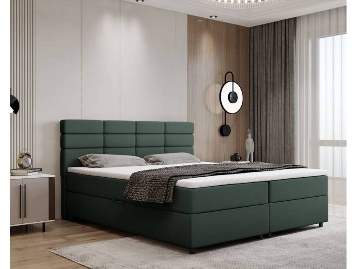 REVE Boxspringbett 180x200 Stoff Grün - faro 7