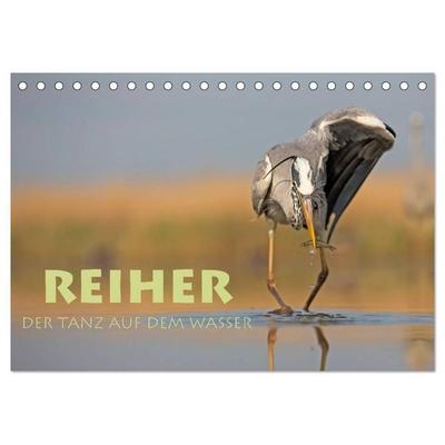 Reiher - Der Tanz auf dem Wasser (Tischkalender 2027 DIN A5 quer), CALVENDO Monatskalender
