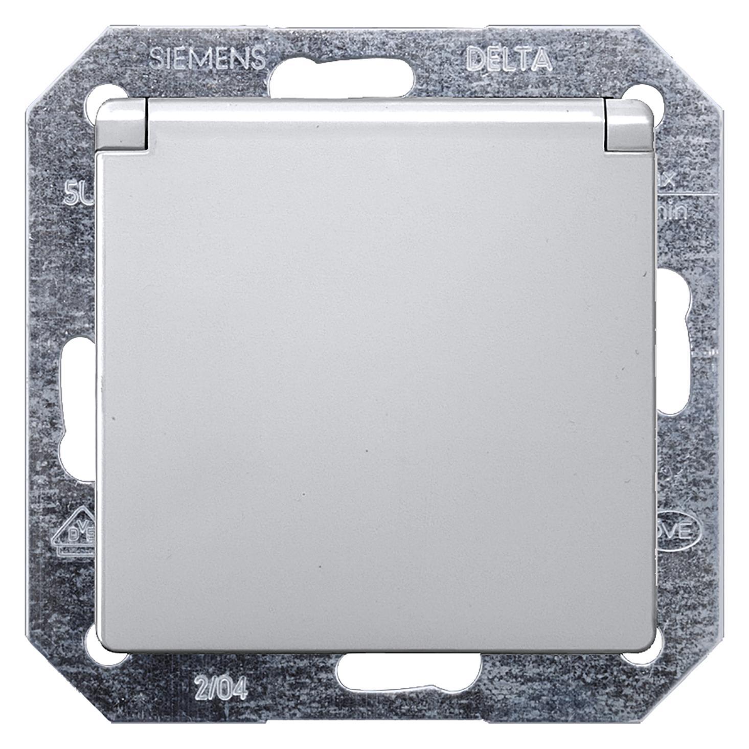 Siemens Einsatz Schutzkontakt-Steckdose Delta Aluminium (Metallic) 5UB1 937 (5UB1937)