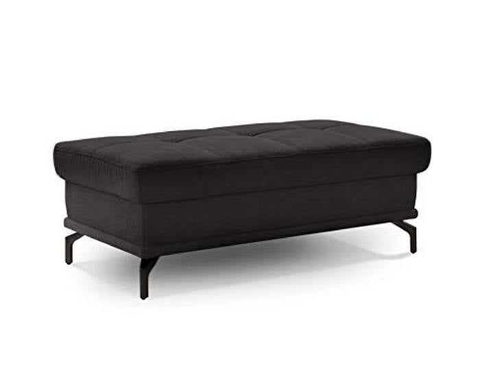 Cavadore Sitzhocker Castiel / Moderner Polsterhocker mit Füßen in Satin-Optik / 138 x 48 x 71 / Webstoff, Schwarz