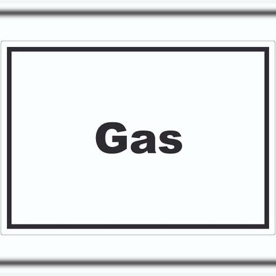 HB-Druck Gas Aufkleber mit Text Anschluss waagerecht A9 (37x52mm)