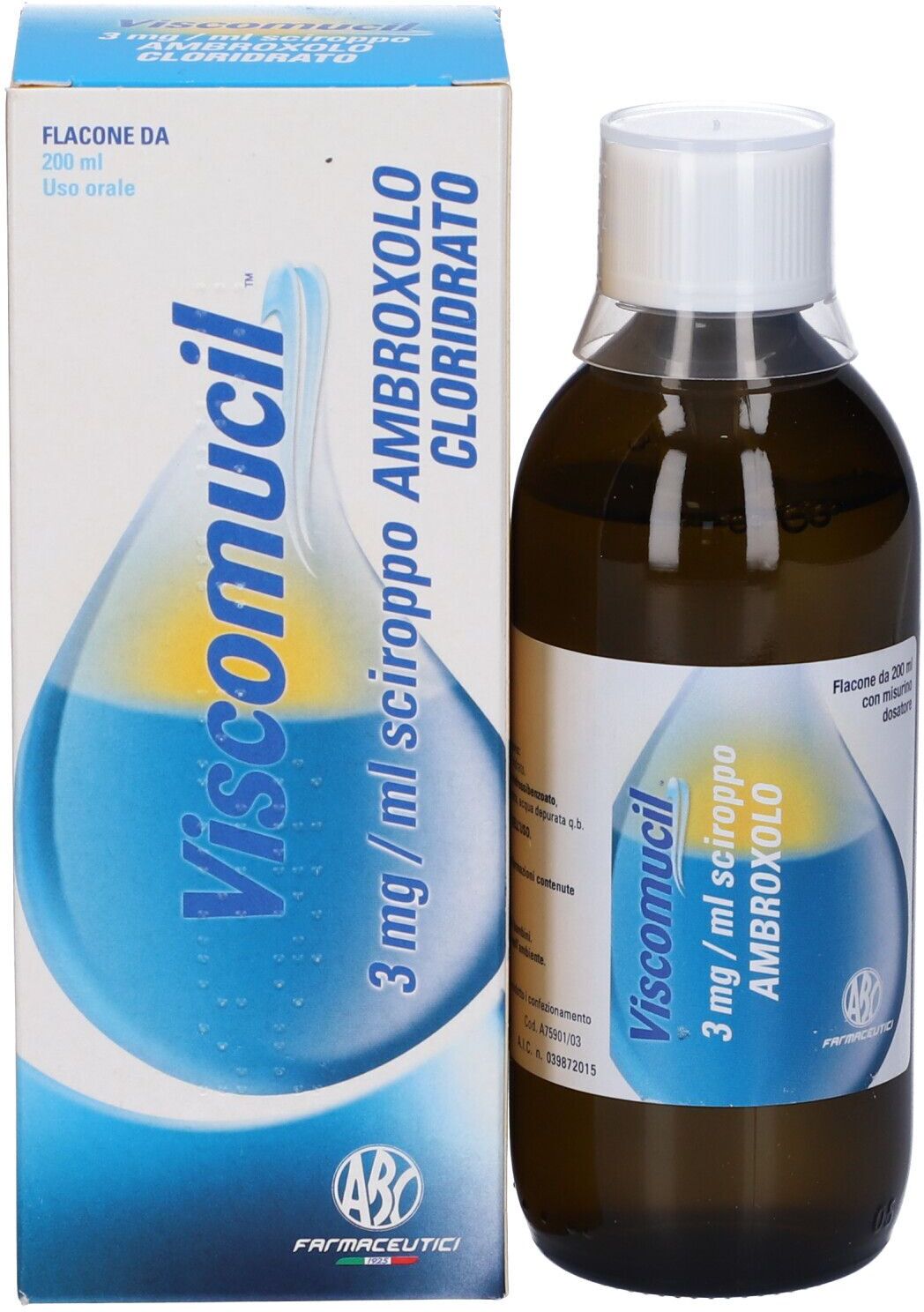 ICE Viscomucil 3 Mg/ml Sciroppo Ambroxolo con Dosatore 200ml - Fluidificante Bronchiale