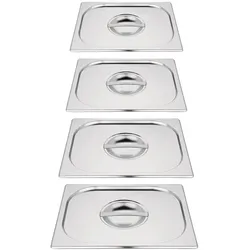 Gastronoble Vogue Deckel für GN-Behälter GN1/2 - 4 Deckel mit Griff - Edelstahl