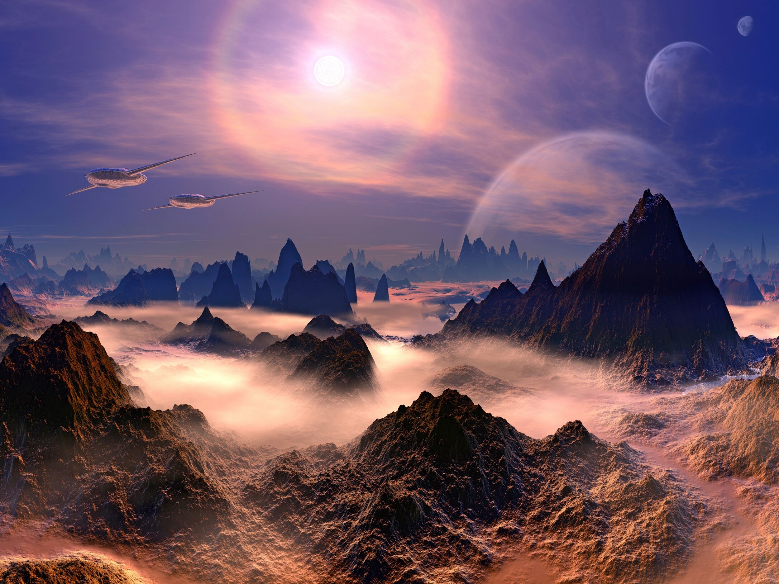 Papermoon "PLANETEN-FUTURISTISCH WELTRAUM MOND GALAXIE UNIVERSUM" bunt B/L: 3,5m x 2,6m, Bahnen: 7 Stk.