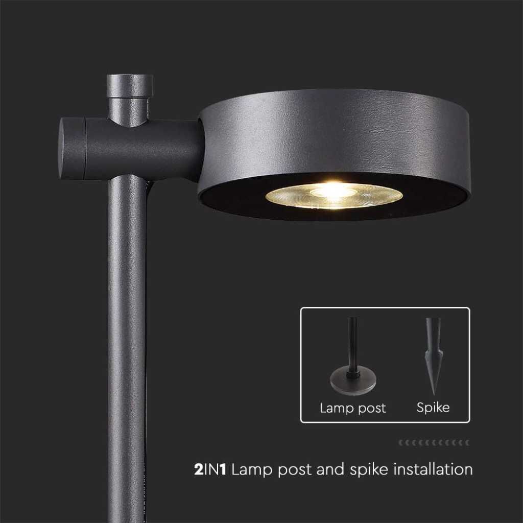 V-Tac Vt-11107 Lampada Led Da Giardino Con Picchetto Lampioncino Viale Segnapassi 6w Colore Nero H102cm Luce 4000k Ip65 Sku 6839