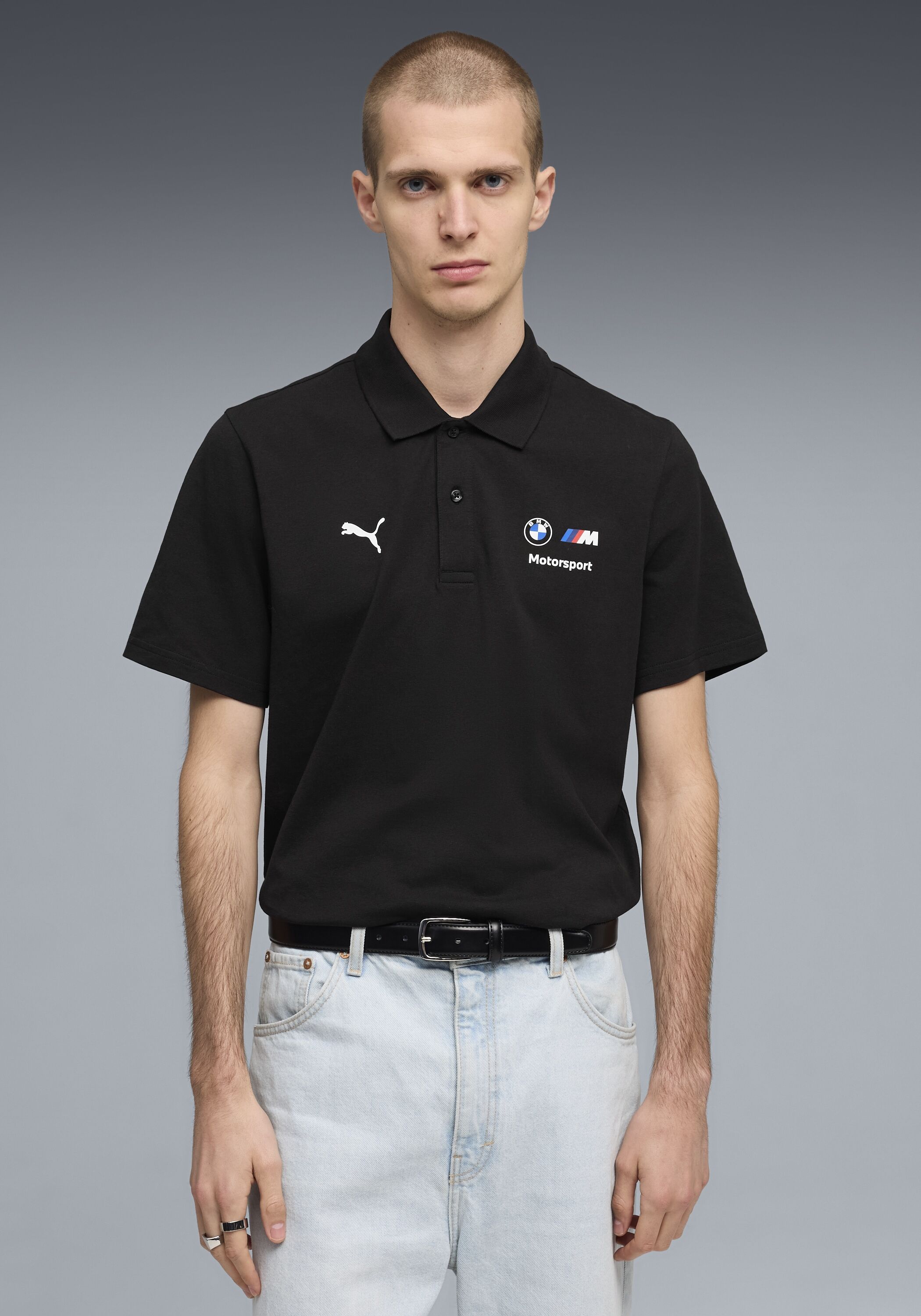 Poloshirt PUMA "BMW MMS ESS POLO", Herren, Gr. M, schwarz (puma schwarz), Jersey, Obermaterial: 100% Baumwolle, bedruckt, regular fit normal, Shirts Poloshirt, Regular Fit, Kurzarm, mit Knopfverschluss, mit Logodruck puma schwarz M