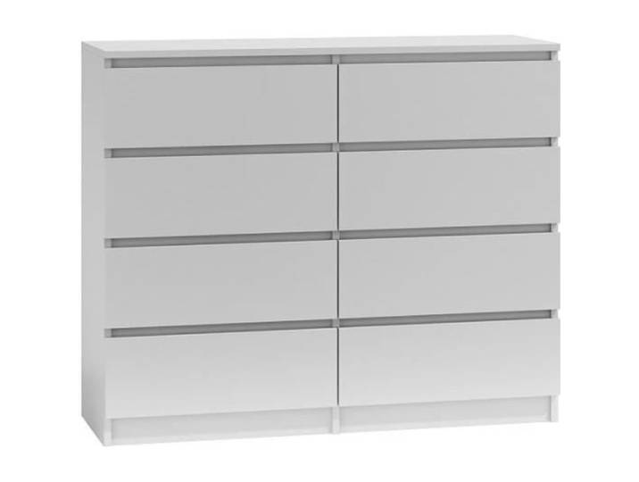 Commode de rangement MALWA - 8 tiroirs - Blanc laqué - 120x35x97 cm