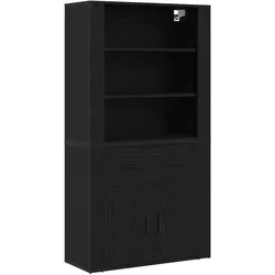 vidaXL Highboard Schwarze Eiche Holzwerkstoff