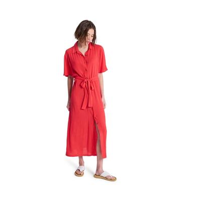 Sommerkleid ROXY "Island Escape Solid", Damen, Gr. S, hibiscus, Obermaterial: 100% Viskose., Kleider Sommerkleid