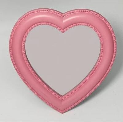 Uplift Essentials Elegant Heart Shaped Silhouette Vanity Mirror pink