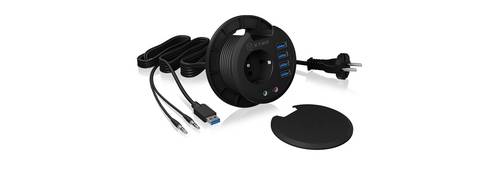ICY BOX IB-HUB1430 USB-Hub 4 Port USB-A, Audio, 2.0 (3.5 mm Klinke) USB 3.1 Gen1 5 GBit/s Schwarz IB-HUB1430