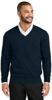 Port Authority SW2850 Easy Care V-Neck Sweater in River Blue Navy size 4XL   Triblend