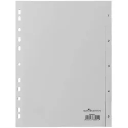DURABLE Ordnerregister Vollformat grau 5-teilig