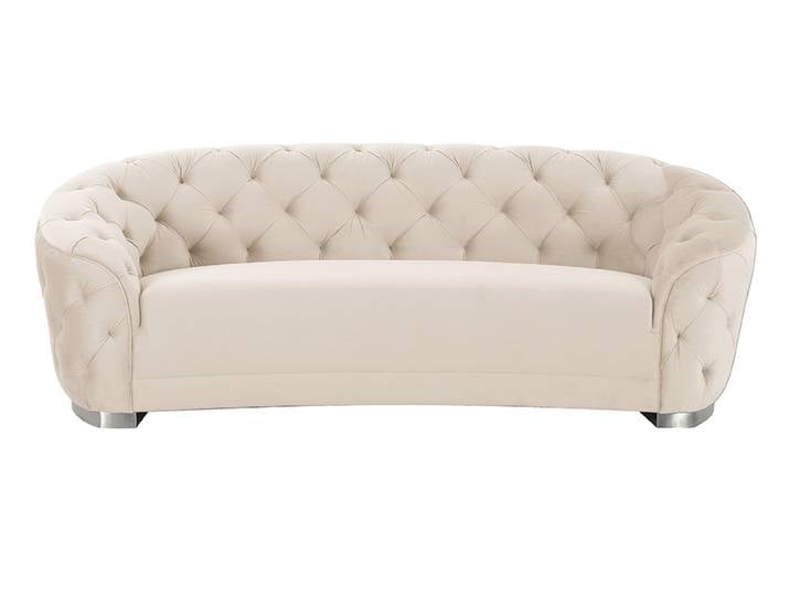 Fairfield 3-Sitzer Sofa – Kreideweiß – Basis Silber