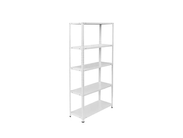 Relaxdays Étagère Acier HxLxP 150x75x30 cm\, 200 kg\, 5 Niveaux\, Cave/Garage/Atelier\, Blanche