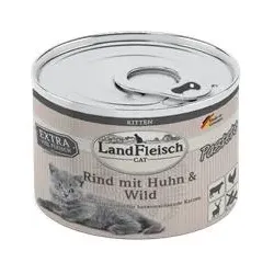 LandFleisch Cat Kitten Pastete Rind+Huhn+Wild | 6x 195g Katzenfutter