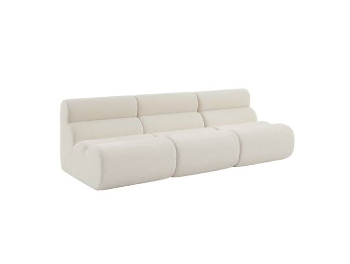 Chauffeuse compressée bouclette texturée blanc (lot de 3)