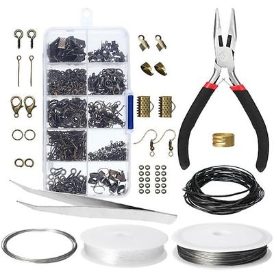10 Fächer Schmuck Zubehör Kombinationsset Offene Schlaufe Geschlossene Schlaufe Hummerverschluss Ring Handwerkzeuge Zangen Valentinstag Geschenk