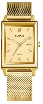 Youfap Market Stainless Steel Quartz Wristwatch For Women, New Luxury Fashion Gold Watch, Ladies Calendar Timepiece gold