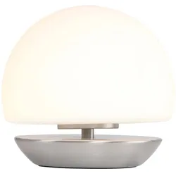 Nachttischleuchte Tischlampe Beistellleuchte LED Touch dimmbar Glas weiß silber