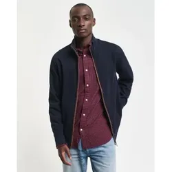 Gant für Herren. 2028042 Sacker Rib Rib Zip Strickjacke Navy (3XL), Lässig, Baumwolle, Marine