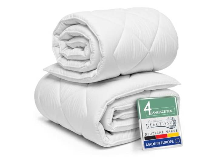 Beautissu 4 Jahreszeiten Bettdecke trennbare Allergiker Steppdecke Warme