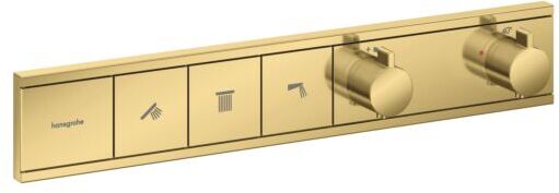 Hansgrohe RainSelect Fertigmontageset 15381990 Unterputz-Thermostat, 3 Verbraucher, polished gold optic