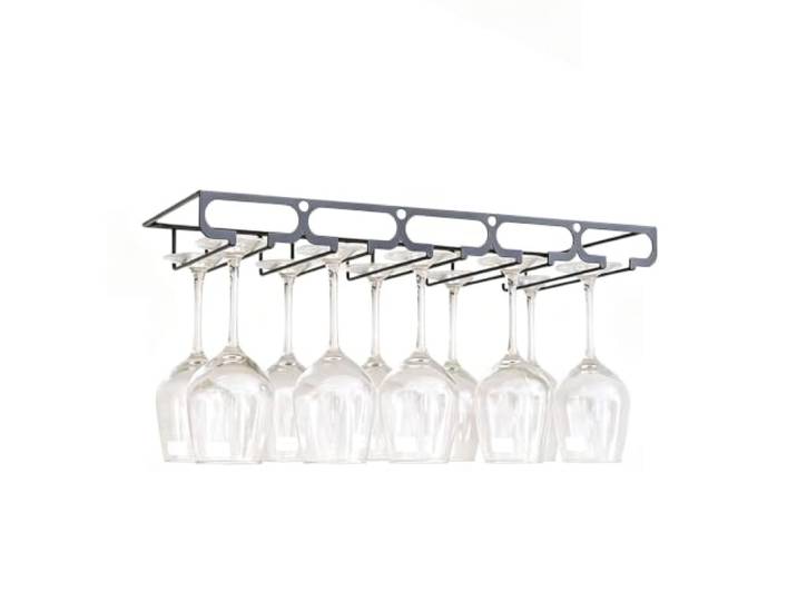 Weinglasregal unter dem umgedrehten Regal des Schranks 1 Packung Metall-Organizer aus Edelstahl für Stielgläser für Bar, Küche, Zuhause und Veranstaltungen(Black,50x23x5cm)