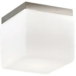 ROSSINI ILLUMINAZIONE Binnie eloxierte quadratische Deckenleuchte mit satiniertem Glas E14 IP20 20 cm – Rossini Group – Kompakte Deckenleuchte