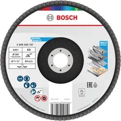 Bosch X451 Fächerschleifscheiben, 180mm, T29, K60 - 2608626157