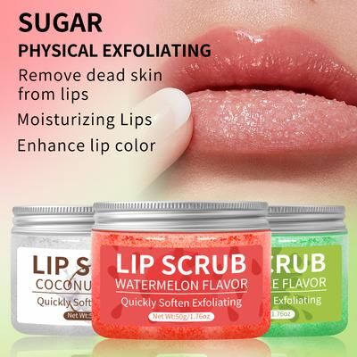 Rare Purchases Hllozzi 50g Lip Scrub Jojoba Oil Vitamin C, Hydrating Moisturizing, Gentle Non Irritating Lip Exfoliator Watermelon watermelon 50g