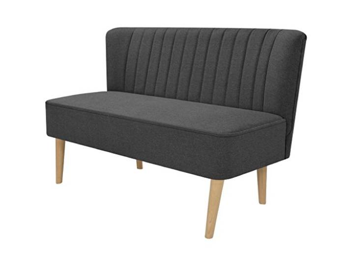 Festnight Sofa 2-Sitzer-Sofa 2-Sitzer Couch Loungesofa Wohnzimmersofa Stoffpolsterung Holzrahmen 117x55,5x77cm für Wohnzimmer Büro - Dunkelgrau