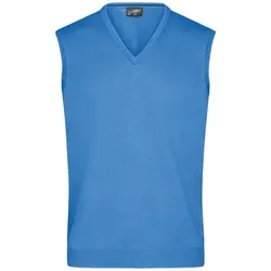 Herren V-Pullunder JN657, Gletscher-blau, Größe 3XL - blau - 3XL