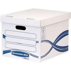 Bankers Box, Dokumentenablage, BankersBox Archivbox 29x32.1x39.1cm weiss/blau 10VE (A4, Folio)