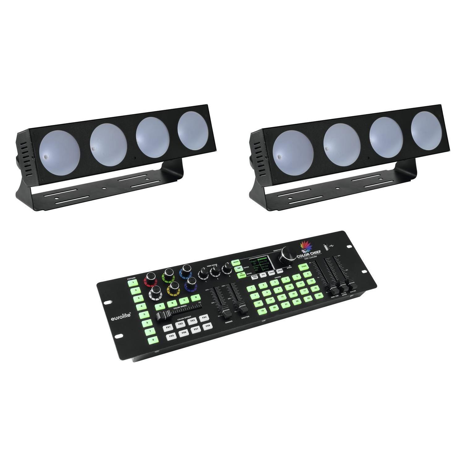 Eurolite Set 2x LED CBB-4 + DMX LED Color Chief Controller (30 W, LED) (20000432)